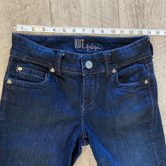 Kut From The Kloth Size 2 Bermuda Shorts Blue Demin Wide Hem - Picture 3 of 11